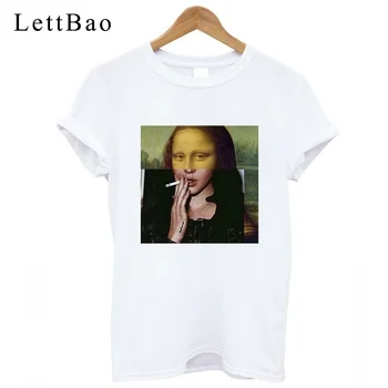 

Mona Lisa Funny Plus Size T Shirt Vintage Korean Gothic Camiseta Summer Women Casual TShirts Casual Women T-Shirt Ulzzang Tops