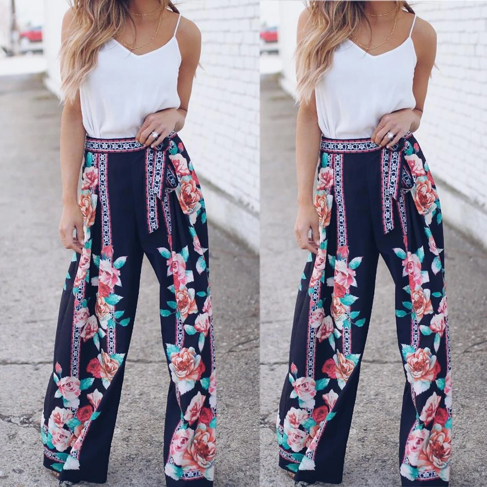 Floral print trousers womens Clearance