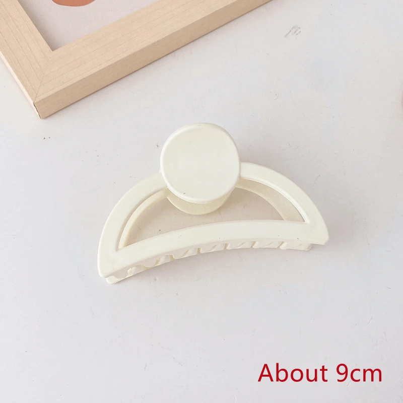 Milk White Solid Color Claw Clip Large Barrette Crab Hair Claws Bath Clip Ponytail Clip for Women Girl Headwear Hair Accessories claw hair clips