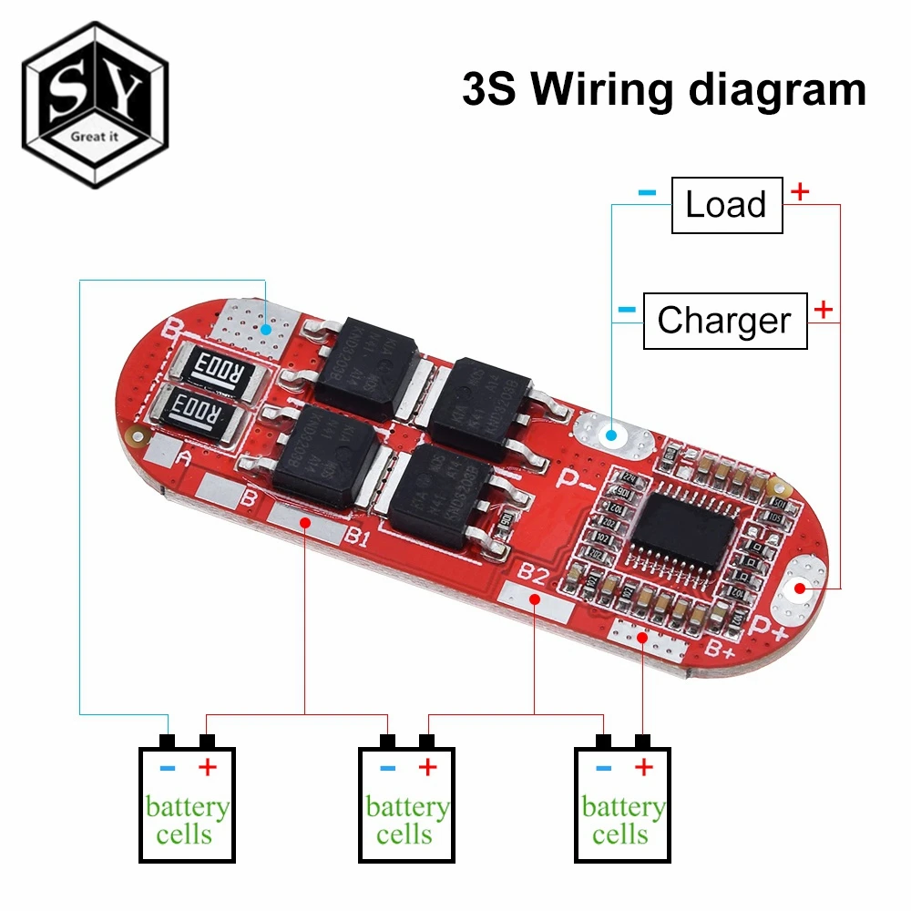 Bms 1s 2s 10a 3s защитная печатная плата модуль Pcb Pcm 18650 Lipo для литий ионных