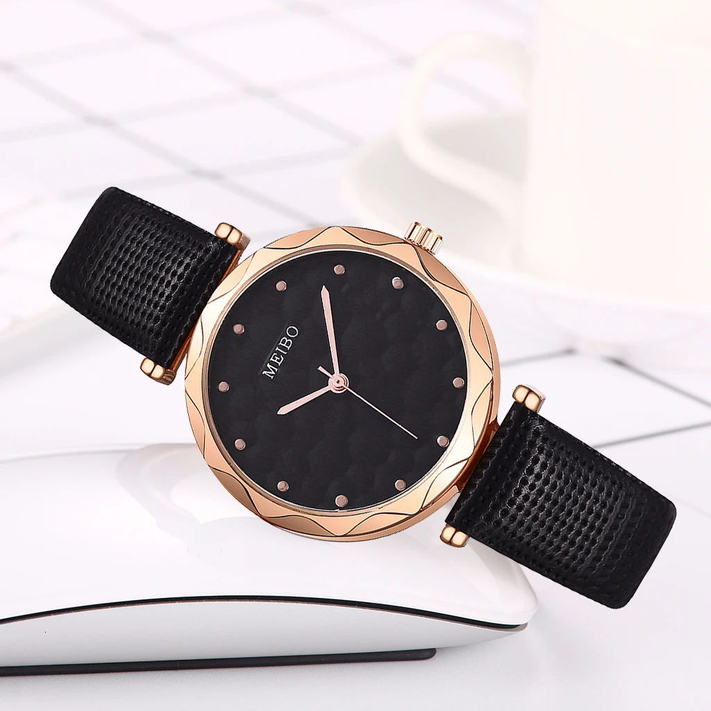 Горячая Распродажа женские кожаные градиентные цветные часы с циферблатом повседневные роскошные женские кварцевые аналоговые часы MEIBO часы