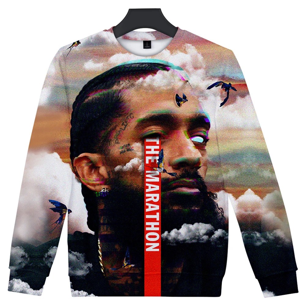 

Frdum Tommy 3D Nipsey Hussle Sweatshirts Hoodies Women/Men O-Neck Long Sleeves Cotton Harajuku Print Sweatshirt Spring