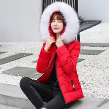 Пальто женское зимнее большое плюс размер XL-7XL ватное теплое плотное тонкое пальто женский меховой воротник парка с капюшоном верхняя одежда женская