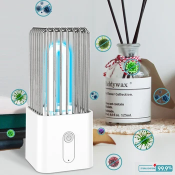 

Quartz UV Germicidal Lamp Cordless Motion Sensor Auto Off UVC Disinfection Bactericidal Kill Mite Sterilizer Light Desk Lamp