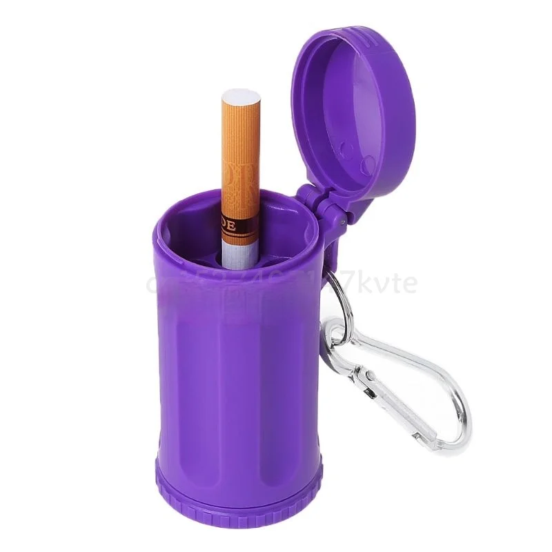 Cnc Outdoor Portable Mini Pocket Lid Ashtray Windproof Key chain for Travel Smoking Cigarette