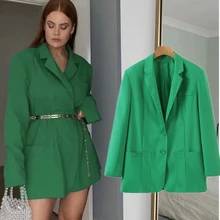 

Elmsk Blazer Mujer 2021 Ins Fashion Blogger Vintage Oversize Loose Casual Blazer Women Boyfriend EnglandWomen Blazers Jacket