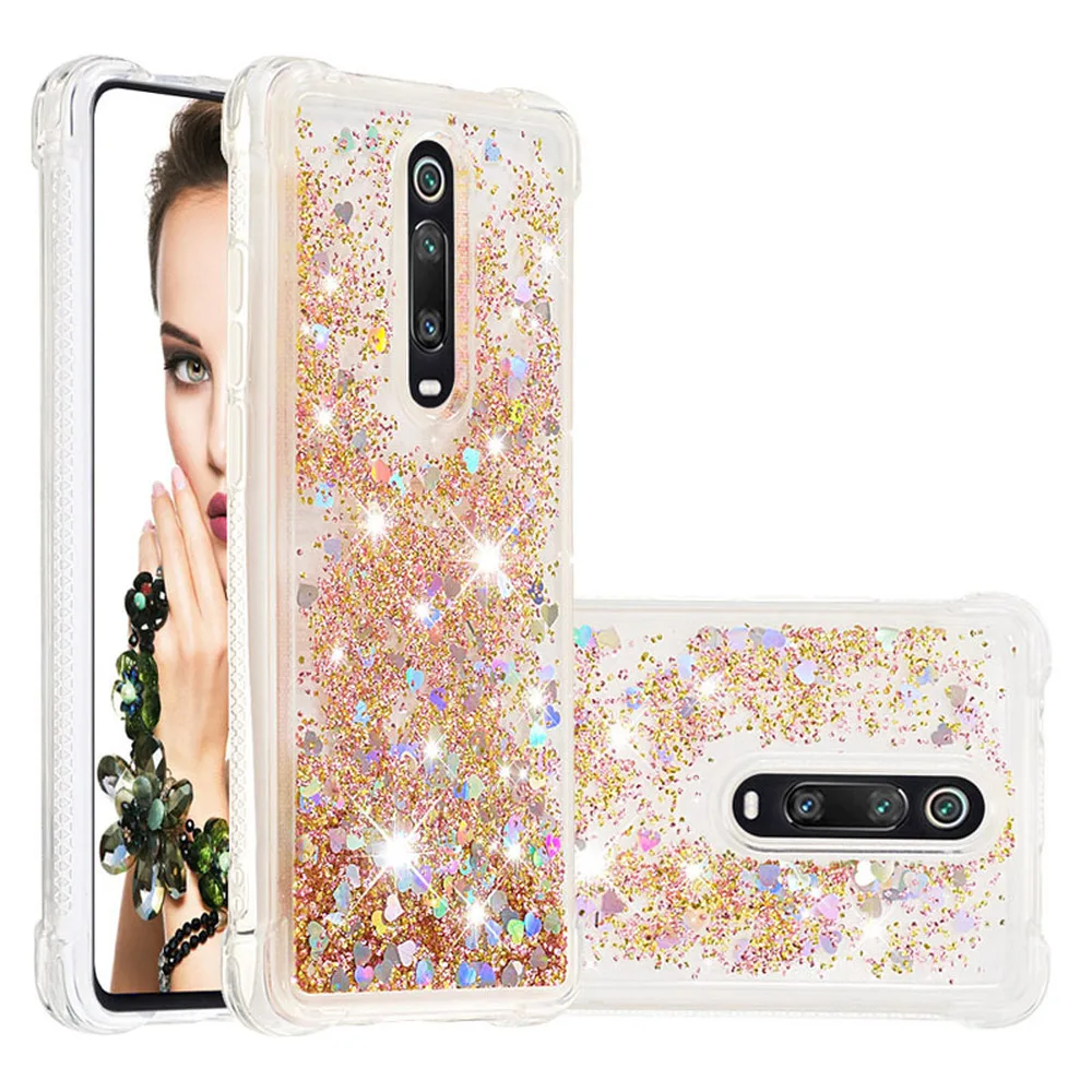 

Cute Bling Dynamic Liquid Case for Xiaomi Mi 9T Pro Glitter Quicksand Silicone Bumper Cover Xaomi Redmi K20 Xiomi Mi 9 T Mi9T