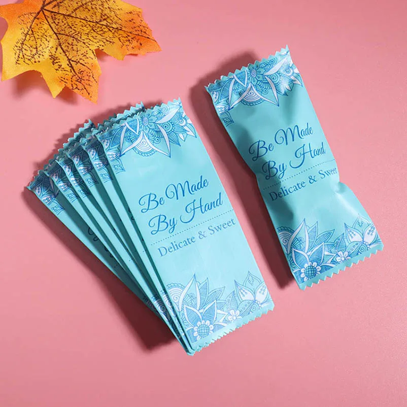 100 шт./лот пакет для сахарных конфет печенья Подсолнух банановый лист Синяя тема