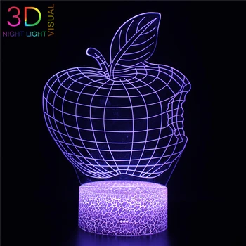

ATOPH A Bite Apple 3D Night Light Color Changing LED Nightlight for Children Xmas Birthday Gifts Bedroom Decoration Lighting
