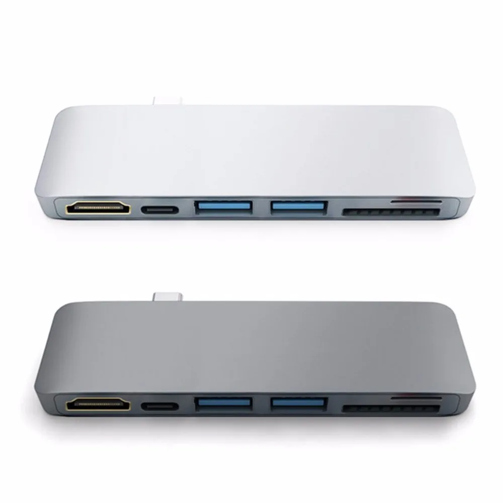 High-performance Ultra-Slim Portable Type-C to HDMI Hub PD-Power with Secure Digital / TF Card Reader for Macbook Laptop