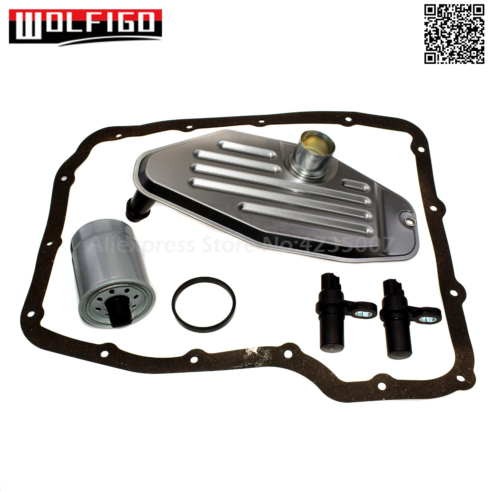 WOLFIGO New 45RFE 545RFE 68RFE Transmission Sensors W/ 4WD Filter & Pan Gasket For CHRYSLER Dodge Durango 5015267AC,04799061AB