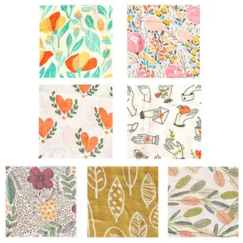 

Baby Muslin Blanket Infant Printed Swaddle Soft Breathable 70% Bamboo+30% Cotton Newborn Bedding Wrap Towel