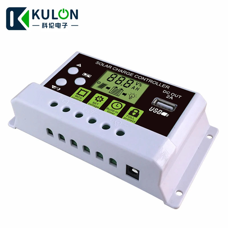 30A 20A 10A 12V 24V автоматический Солнечный контроллер заряда солнечные регуляторы PV ЖК-дисплей 5V USB выход ШИМ солнечный заряд Contoller