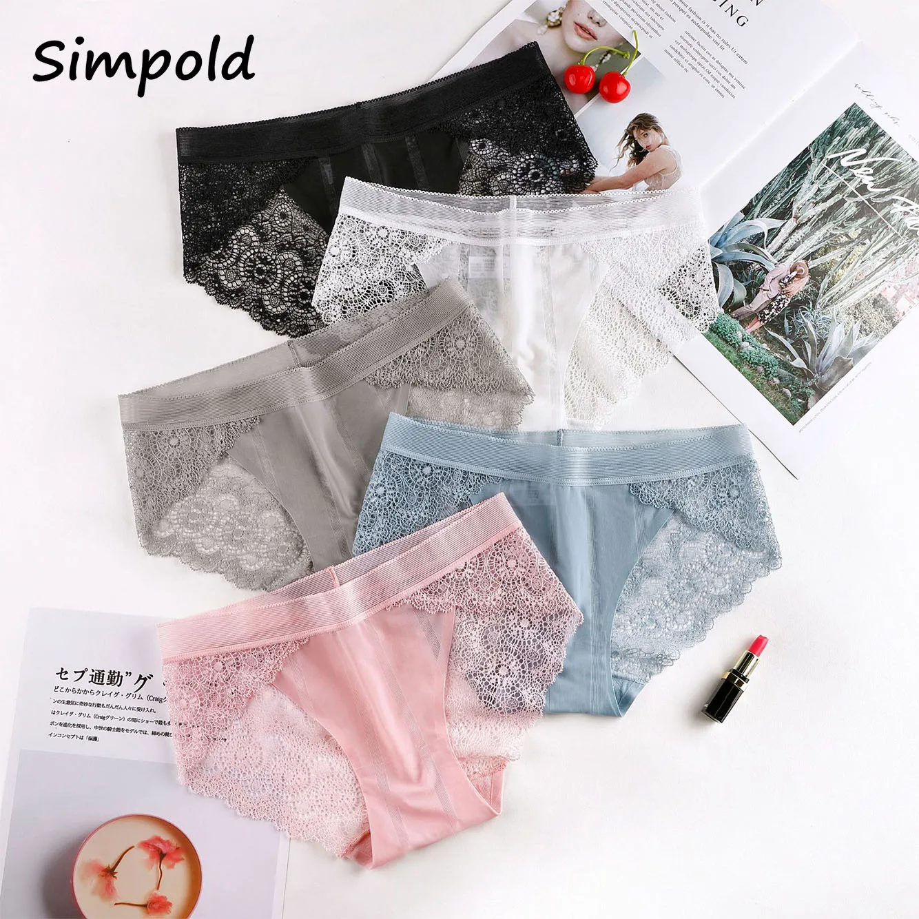 Кружевные женские трусики Simpold французские бесшовные ультратонкие сексуальные