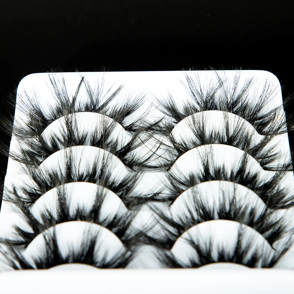 Neflyonlashes, 5 пар, полная полоса, натуральные накладные ресницы, 25 мм, длинные, для макияжа, накладные норковые ресницы, для наращивания, 5D, норковые ресницы для красоты