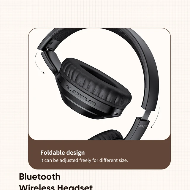 Rock space-auriculares inalámbricos para teléfono móvil, audífonos  deportivos con Bluetooth 5,0, manos libres, para