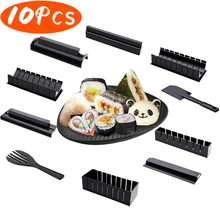 10 Teile/satz Sushi Maker Set Kreative Sushi Roll Maker Multifunktionale Reis Mould DIY Machen Sushi Werkzeuge Unterstützung Zu Machen 8 formen