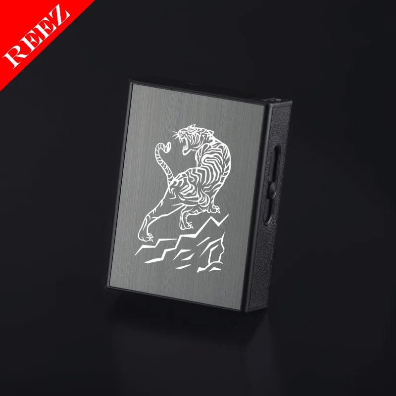 Ciagrette держатель ящик со съемным электронная USB Зажигалка Беспламенное ветрозащитное табака портсигар, зажигалка - Цвет: 4