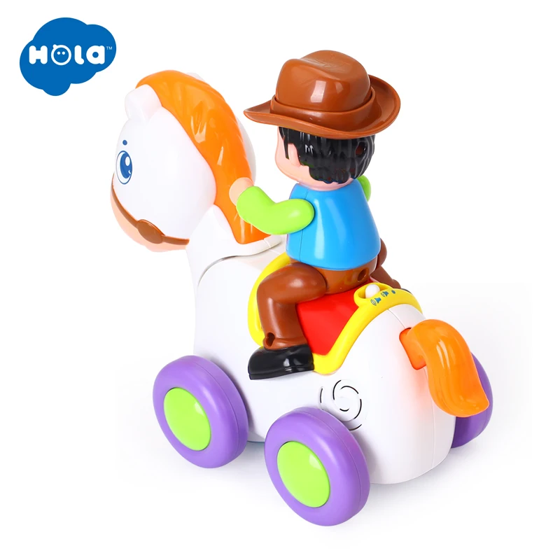 HOLA TOYS 838A детские игрушки Счастливый гоночный конь с музыкой и светом дети ползать стиль игрушки для детей