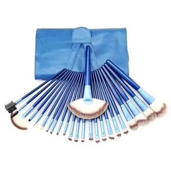 

24 Blue Makeup Brush Set Three-Color Fiber Hair Beauty Tools Makeup Tools Loose Powder Repair Brush