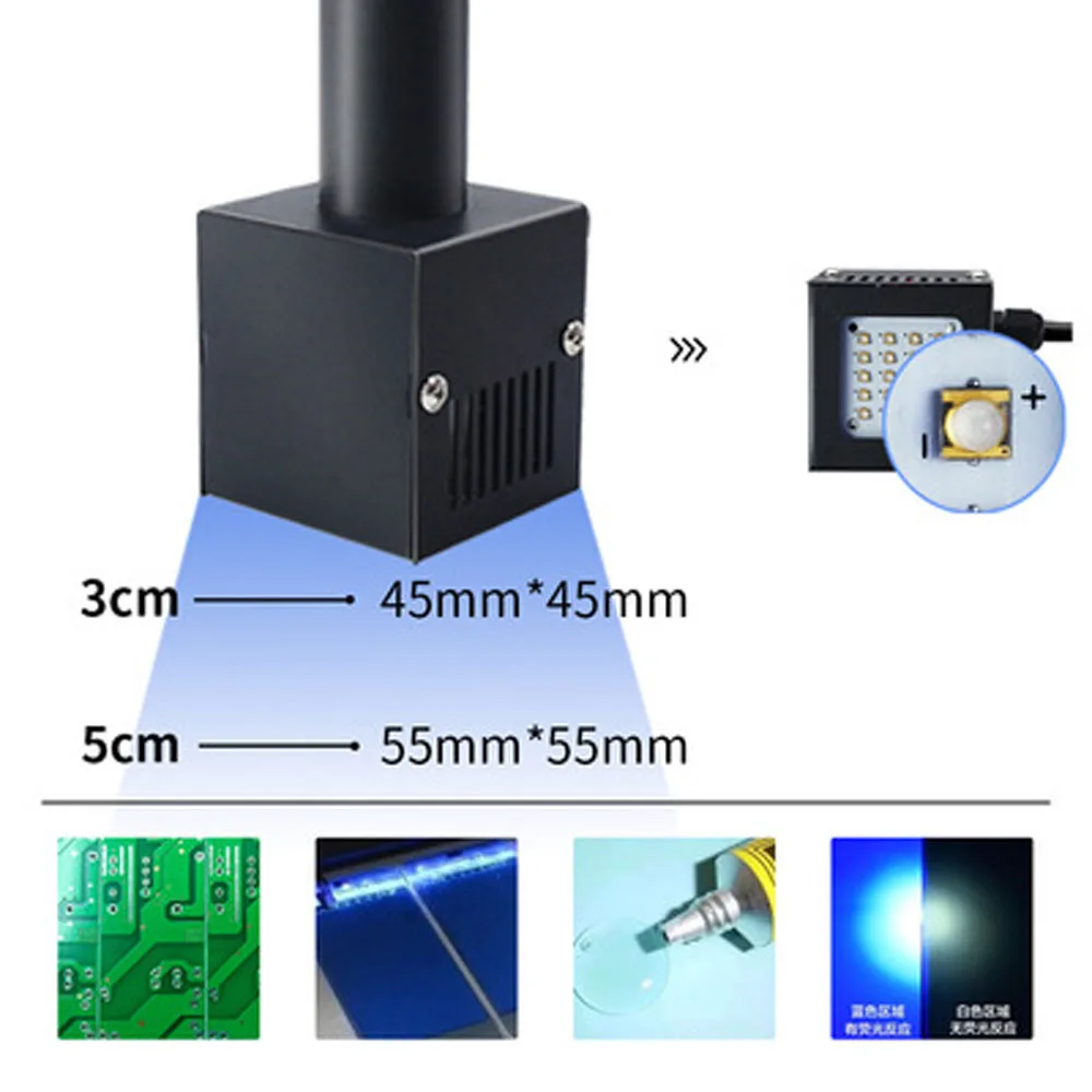Handheld UV curing lamp 365 portable shadowless glue glue repair circuit board green oil flashlight UV lamp LED