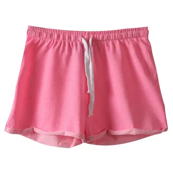 

Fashion Women Solid Color Shorts Casual Loose Drawstring Sports Harem Shorts Multi Color Low Waist Wide Leg Curling Trousers