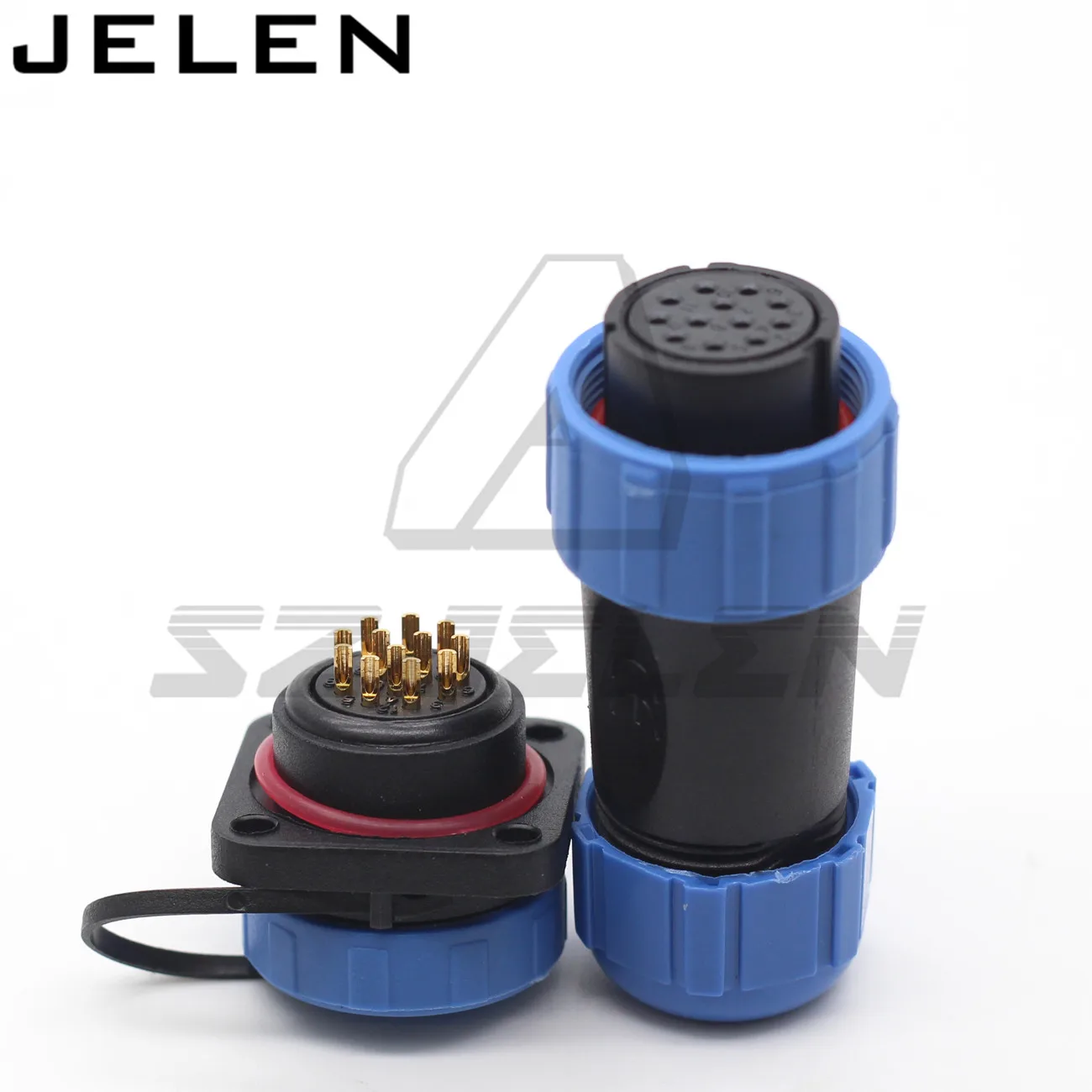 

SP21 Waterproof connector 12 pin square panel mounting connector ip68 Outdoor power wire connectors Plug (female) socket (ma