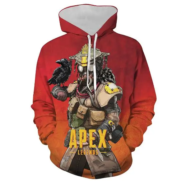 Игра Apex legends Косплей герой костюмы с капюшоном для мужчин и женщин 3D цифровая печать Новинка - Цвет: Красный