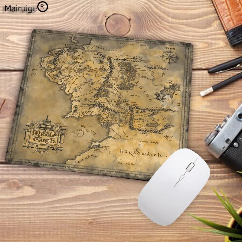 Laumans Movie The Lord of The Rings Map Computer Mouse Pad Mousepads Decorate Your Desk Non-Skid Rubber Pad 18x22cm 20x25cm