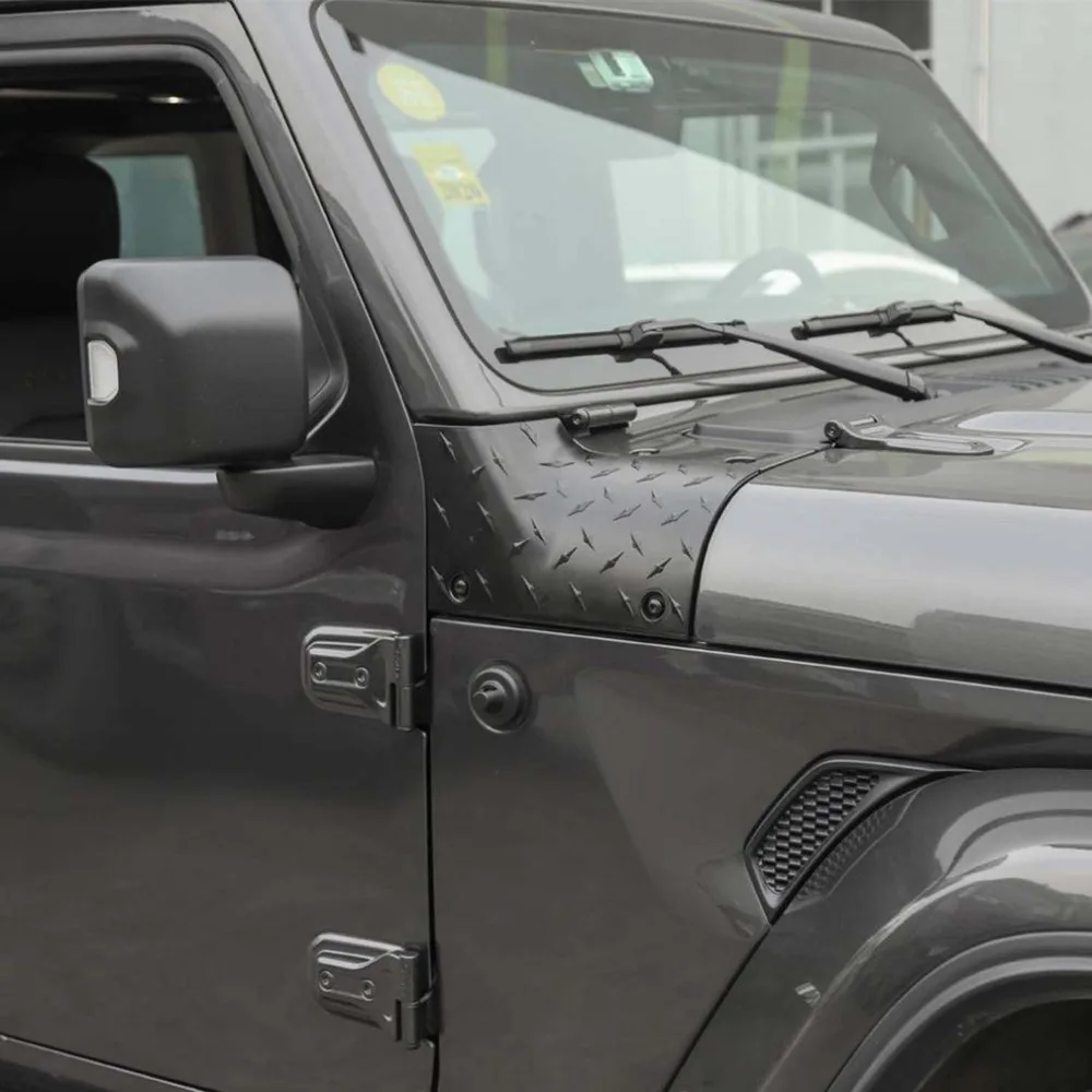 Для Jeep Wrangler Jl Jlu, угол крышки двигателя, комплект из 2 предметов, крышка автомобильного двигателя, Угловой протектор крышки двигателя, протектор