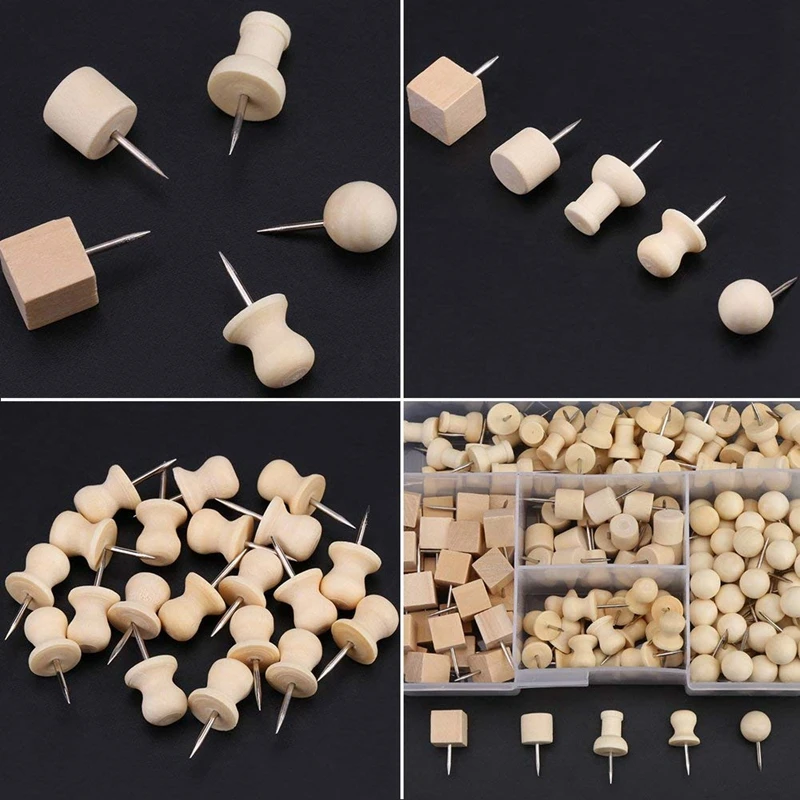 ELEG-180Pcs из натурального дерева, нажимные штифты, штифты для нажимных штифтов, для украшения доски, инструмент DIY 10 мм