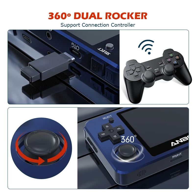 New RG351MP Portable Handheld Retro Game Console 3.5 Inch 256G Built-in 50000+ Games Emulators For PSP/PS1/DC/N64 Gift For Kid