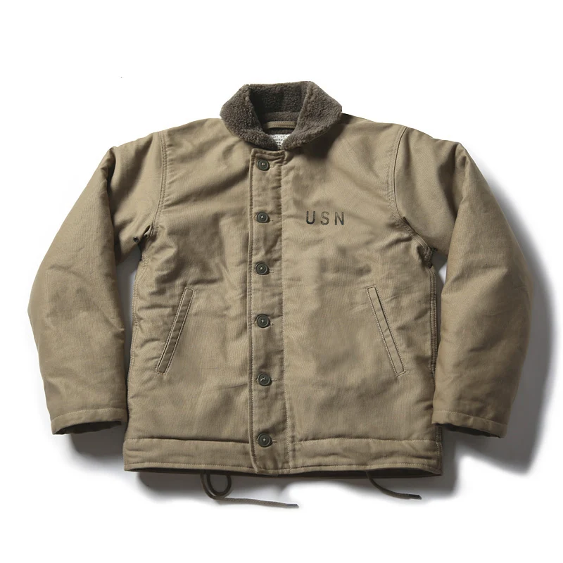 Promotion N1 Read Description ! Asian size Bronson navy jacket deck N1 mans short military thick warm wool jacket 3 colors