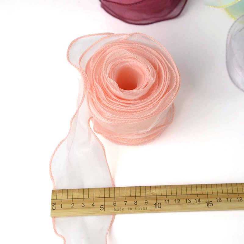 5M*6cm Wave Silk Organza Ribbon Bow Material ribbon decoration ribbon supplies organza ribbon wrapping ribbon sewing ribbon for Hair Ornament Gift Wrapping Decoration DIY Sewing Fabric Clothing Accessories