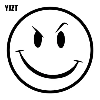 

YJZT 15.6X15.6CM Evil Smile Face Window Decoration Vinyl Decals Car Sticker Accessories C25-1147
