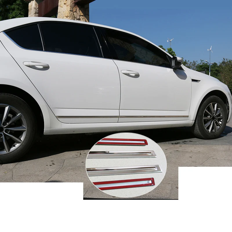 Lsrtw2017 автомобиль край двери в полоску планки для Skoda Octavia A7 превосходные декоративные Accessiries - Название цвета: octavia (metal)