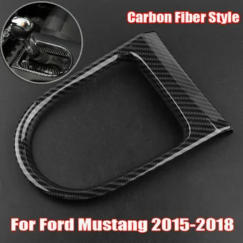 

1pc Carbon Fiber Interior Gear Shift Panel Trim Cover Car Decoration Protection For Ford Mustang 2015-2018