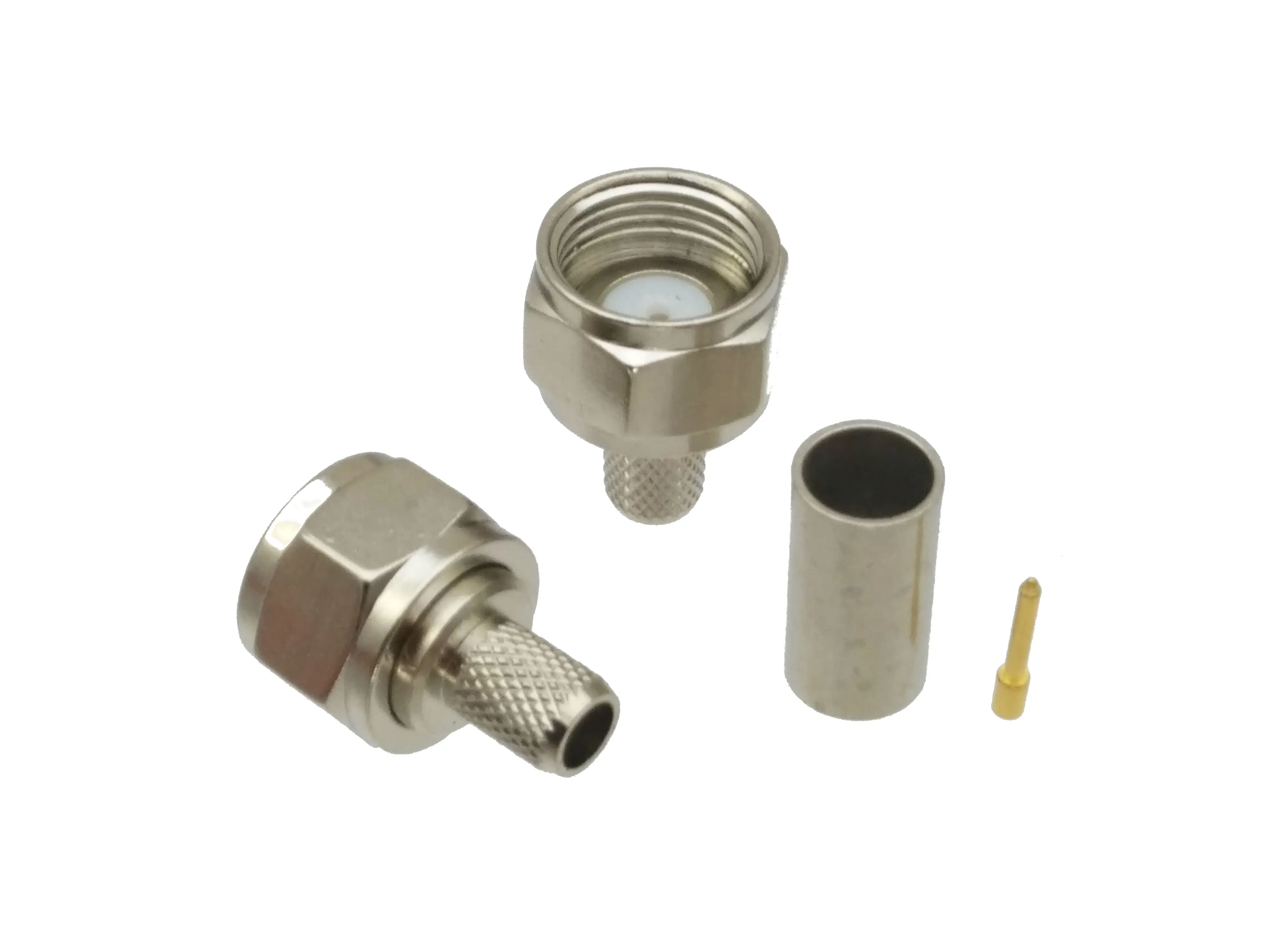 

F TV male plug straight crimp RG58 LMR195 RG142 RG400 Cable RF connector