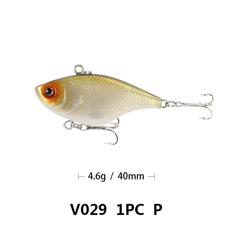 Fishing Lure VIB ratlin and vib for winter hard bait lures 3d 40mm 4.6g sinking all depth pike seabass isca artificial V029 - Color: P