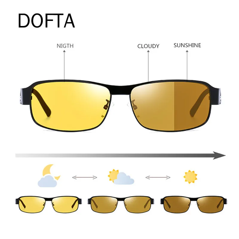 DOFTA поляризованные солнцезащитные очки Ночное видение Для мужчин днем и ночью