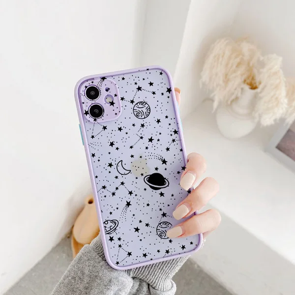 Cartoon Planet Stars Shockproof Cute Phone Case – Stylish Back Cover Coque