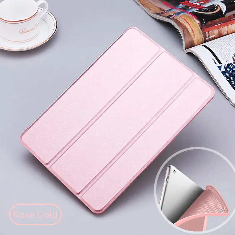 Водонепроницаемый чехол для iPad Air 1 Smart Sleep, мягкий чехол 9,7 дюйма, силиконовый чехол для iPad Air 1 - Цвет: rose gold