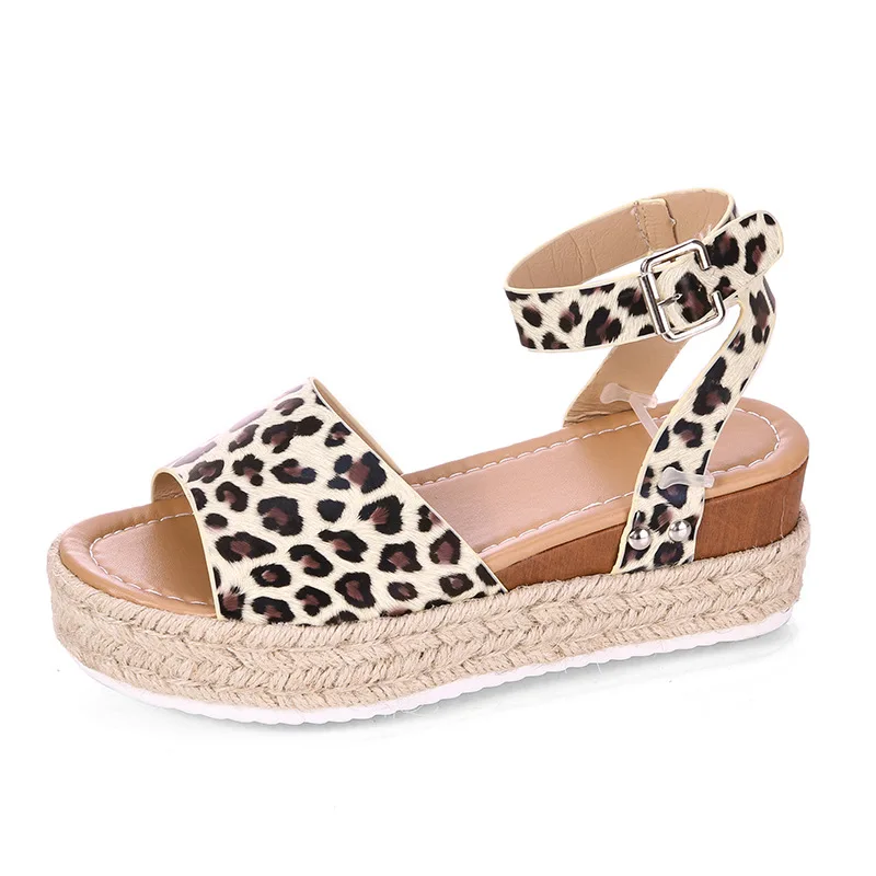 

Women Sandals Plus Size High Heels Wedges Shoes for Women Summer Sandals Fashion Leopard Platform Sandals Chaussures Femme