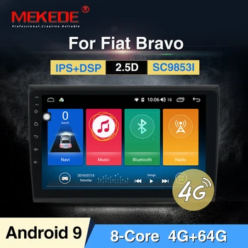 

MEKEDE Android 9.0 4G+64G 8 CORE 2 Din Android 9.0 Car dvd multimedia player GPS audio For Fiat Bravo 2007-2012 obd2 dvr DSP ips