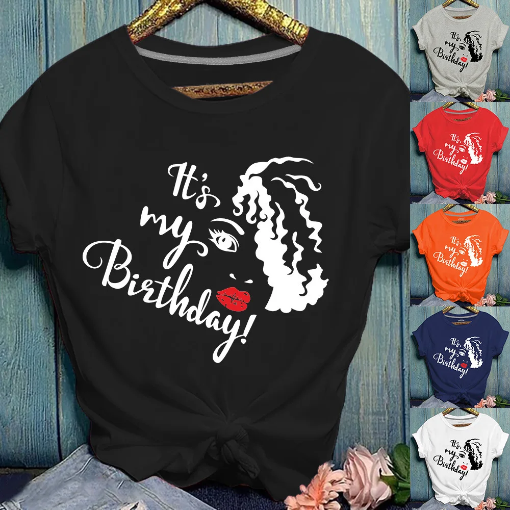Женская летняя футболка с надписью It's My Birthday | одежда