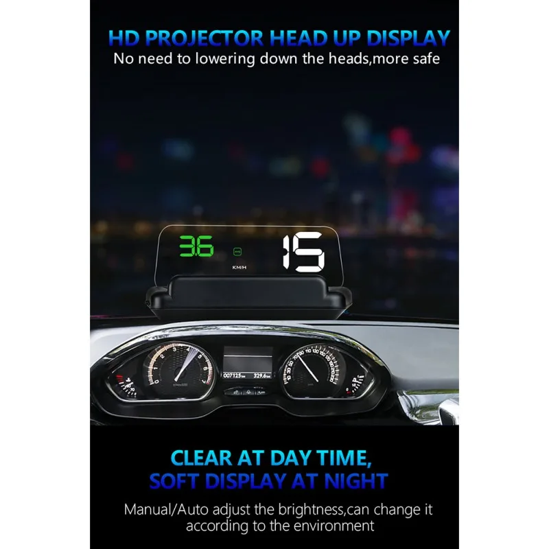 Дисплей obd2 C500 OBD2 Hud T900 gps дисплей OBDHUD цифровой номер легче читать скорость вождения лобовое стекло проектор
