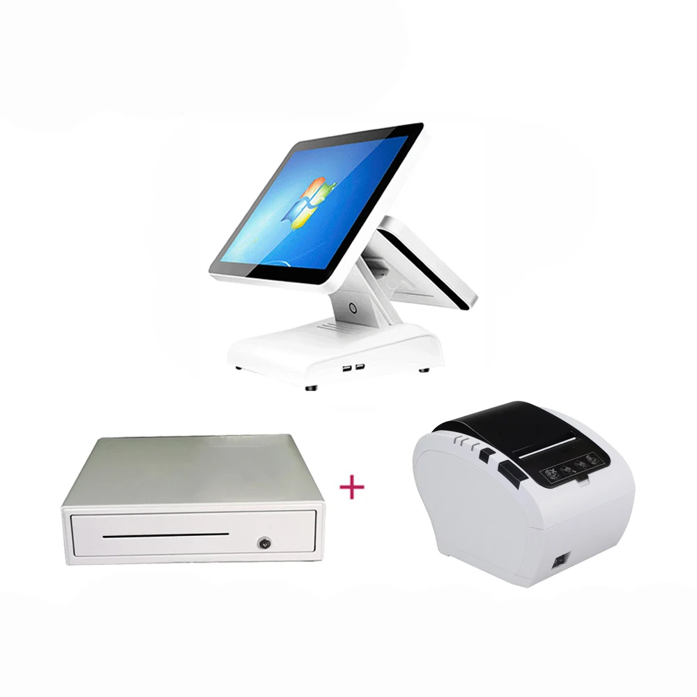 

Pos-терминал с двойным экраном, 15-дюймовый pos-терминал, все в одном, windows