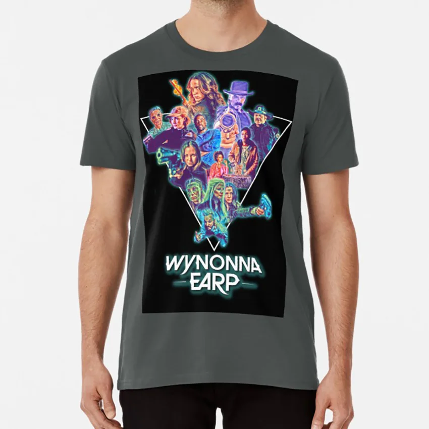 Wynonna Earp 80's тема коллаж футболка wynonna earp wayhaught wynonna doc holliday waverly earp nicole haught - Цвет: Темно-серый