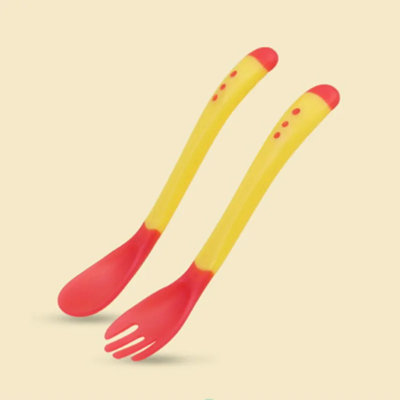 Набор для кормления ребенка, миска, ложка на присоске, детская посуда, обучающая посуда, миска для еды, миска для кормления детей - Color: yellow spoon fork