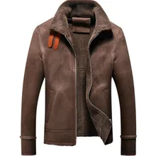 Осенняя коричневая куртка из искусственной кожи, мужское зимнее утепленное бархатное теплое меховое кожаное пальто, мужские куртки jaqueta de couro с отворотом B93
